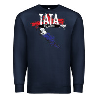 Navy mens tata croatian father croatia bester papa father's day Premium Sweatshirt - linhVisuals