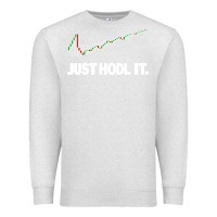 Oatmeal Heather just hodl it Premium Sweatshirt - linhVisuals
