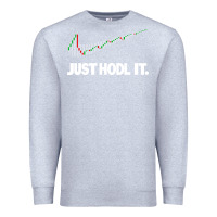 Heather Grey just hodl it Premium Sweatshirt - linhVisuals