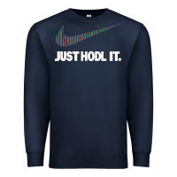 Navy just hodl it Premium Sweatshirt - linhVisuals