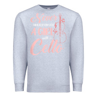 Heather Grey never underestimate a girl with a cello Premium Sweatshirt - linhVisuals
