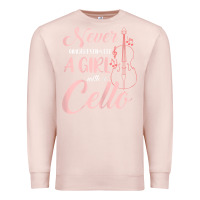 Pale Pink never underestimate a girl with a cello Premium Sweatshirt - linhVisuals