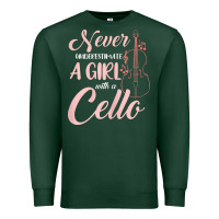 Sports Green never underestimate a girl with a cello Premium Sweatshirt - linhVisuals
