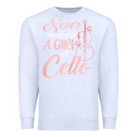 White never underestimate a girl with a cello Premium Sweatshirt - linhVisuals