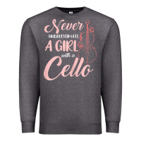 Charcoal Heather never underestimate a girl with a cello Premium Sweatshirt - linhVisuals
