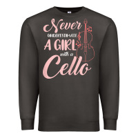 Smoke never underestimate a girl with a cello Premium Sweatshirt - linhVisuals