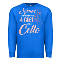 True Royal never underestimate a girl with a cello Premium Sweatshirt - linhVisuals