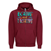Burgundy boatin' and floatin' Zipper Hoodie - JahusDesignShop