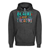 Charcoal Heather boatin' and floatin' Zipper Hoodie - JahusDesignShop