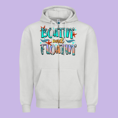 Boatin' And Floatin' Zipper Hoodie Designed By Jahusdesignshop