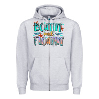 Heather Grey boatin' and floatin' Zipper Hoodie - JahusDesignShop