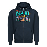 Navy boatin' and floatin' Zipper Hoodie - JahusDesignShop