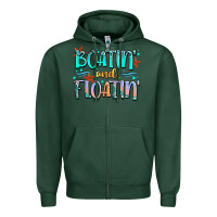 Sports Green boatin' and floatin' Zipper Hoodie - JahusDesignShop