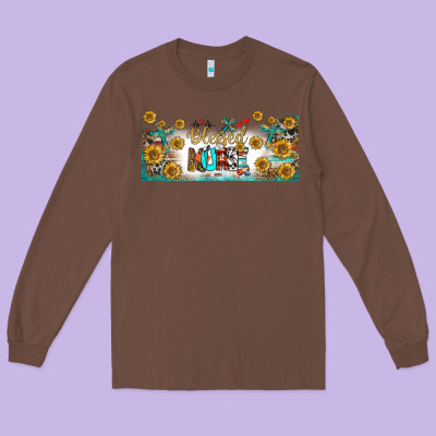 Blessed Nurse Libbey Glass Long Sleeve Tee Designed By Bundleandbundleshop