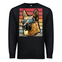 Black retro vintage german shepherd german shepherd dog gift Premium Sweatshirt - linhVisuals