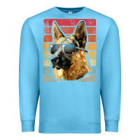 Ocean Blue retro vintage german shepherd german shepherd dog gift Premium Sweatshirt - linhVisuals