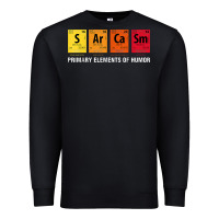 Black sarcasm elements of humor periodic table graphic Premium Sweatshirt - linhVisuals