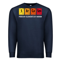 Navy sarcasm elements of humor periodic table graphic Premium Sweatshirt - linhVisuals