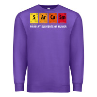 Purple sarcasm elements of humor periodic table graphic Premium Sweatshirt - linhVisuals