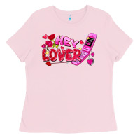 Bubblegum Pink Hey lover flip phone Valentine's Day Ladies Tee - FaDigitalArtStudio