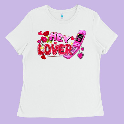 Hey Lover Flip Phone Valentine's Day Ladies Tee Designed By Fadigitalartstudio