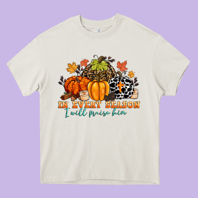In Every Season I Will Praise Him Heavy Core Tee Designed By Cowgirlartshop