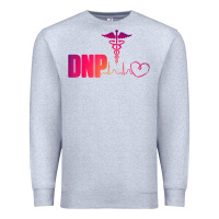 Heather Grey dnp doctor of nursing practice heartbeat color rn nurse Premium Sweatshirt - linhVisuals