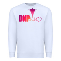 White dnp doctor of nursing practice heartbeat color rn nurse Premium Sweatshirt - linhVisuals