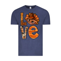 Vintage Denim thanksgiving with turkey love bbs Vintage Tee - BundleAndBundleShop
