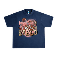 Navy my heart is on that field Urban Heavy Tee - FaDigitalArtStudio