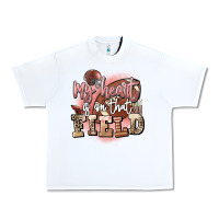 White my heart is on that field Urban Heavy Tee - FaDigitalArtStudio