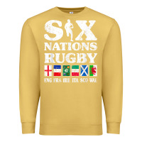 Antique Gold rugby 6 nations england france ireland italy scotland wales t shirt Premium Sweatshirt - linhVisuals