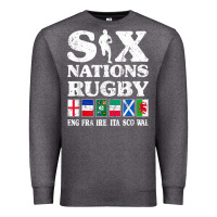 Charcoal Heather rugby 6 nations england france ireland italy scotland wales t shirt Premium Sweatshirt - linhVisuals