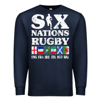 Navy rugby 6 nations england france ireland italy scotland wales t shirt Premium Sweatshirt - linhVisuals