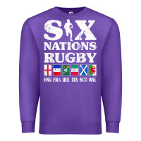 Purple rugby 6 nations england france ireland italy scotland wales t shirt Premium Sweatshirt - linhVisuals