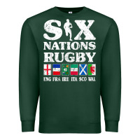 Sports Green rugby 6 nations england france ireland italy scotland wales t shirt Premium Sweatshirt - linhVisuals