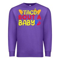Purple taco bout a baby pregnancy announcement cinco de mayo party t shirt Premium Sweatshirt - linhVisuals