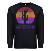 Black arizona   vintage retro cactus souvenir gift t shirt Premium Sweatshirt - linhVisuals