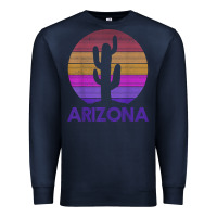 Navy arizona   vintage retro cactus souvenir gift t shirt Premium Sweatshirt - linhVisuals