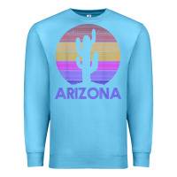 Ocean Blue arizona   vintage retro cactus souvenir gift t shirt Premium Sweatshirt - linhVisuals