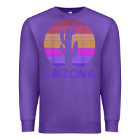 Purple arizona   vintage retro cactus souvenir gift t shirt Premium Sweatshirt - linhVisuals