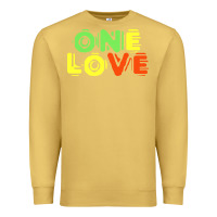 Antique Gold reggae colors t  shirtone love reggae lovers pattern t  shirt Premium Sweatshirt - linhVisuals