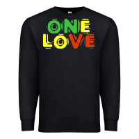 Black reggae colors t  shirtone love reggae lovers pattern t  shirt Premium Sweatshirt - linhVisuals