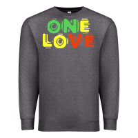 Charcoal Heather reggae colors t  shirtone love reggae lovers pattern t  shirt Premium Sweatshirt - linhVisuals