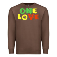 Chestnut reggae colors t  shirtone love reggae lovers pattern t  shirt Premium Sweatshirt - linhVisuals