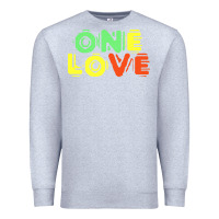 Heather Grey reggae colors t  shirtone love reggae lovers pattern t  shirt Premium Sweatshirt - linhVisuals