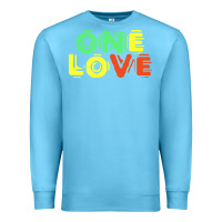 Ocean Blue reggae colors t  shirtone love reggae lovers pattern t  shirt Premium Sweatshirt - linhVisuals