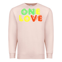 Pale Pink reggae colors t  shirtone love reggae lovers pattern t  shirt Premium Sweatshirt - linhVisuals