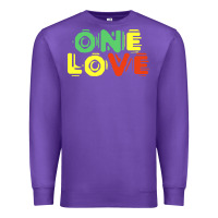 Purple reggae colors t  shirtone love reggae lovers pattern t  shirt Premium Sweatshirt - linhVisuals