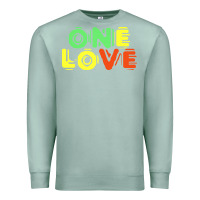 Seafoam reggae colors t  shirtone love reggae lovers pattern t  shirt Premium Sweatshirt - linhVisuals